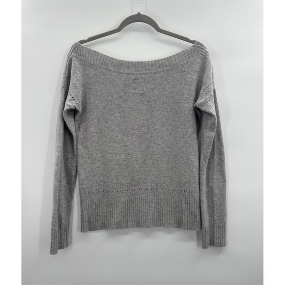 Y2K American Eagle Sweater Wool Medium Off Shoulder Lightweight Minimalist Chic - Picture 2 of 8
